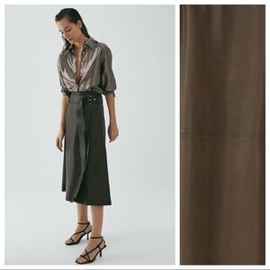 NWT. Massimo Dutti Leather Wrap Skirt Size XS, M.